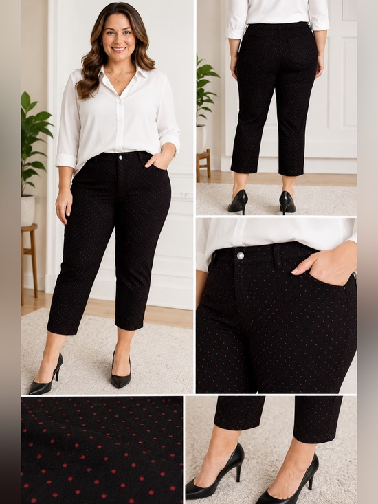 Talbots Pants - Talbots Black Pants with Small Red Square Pattern